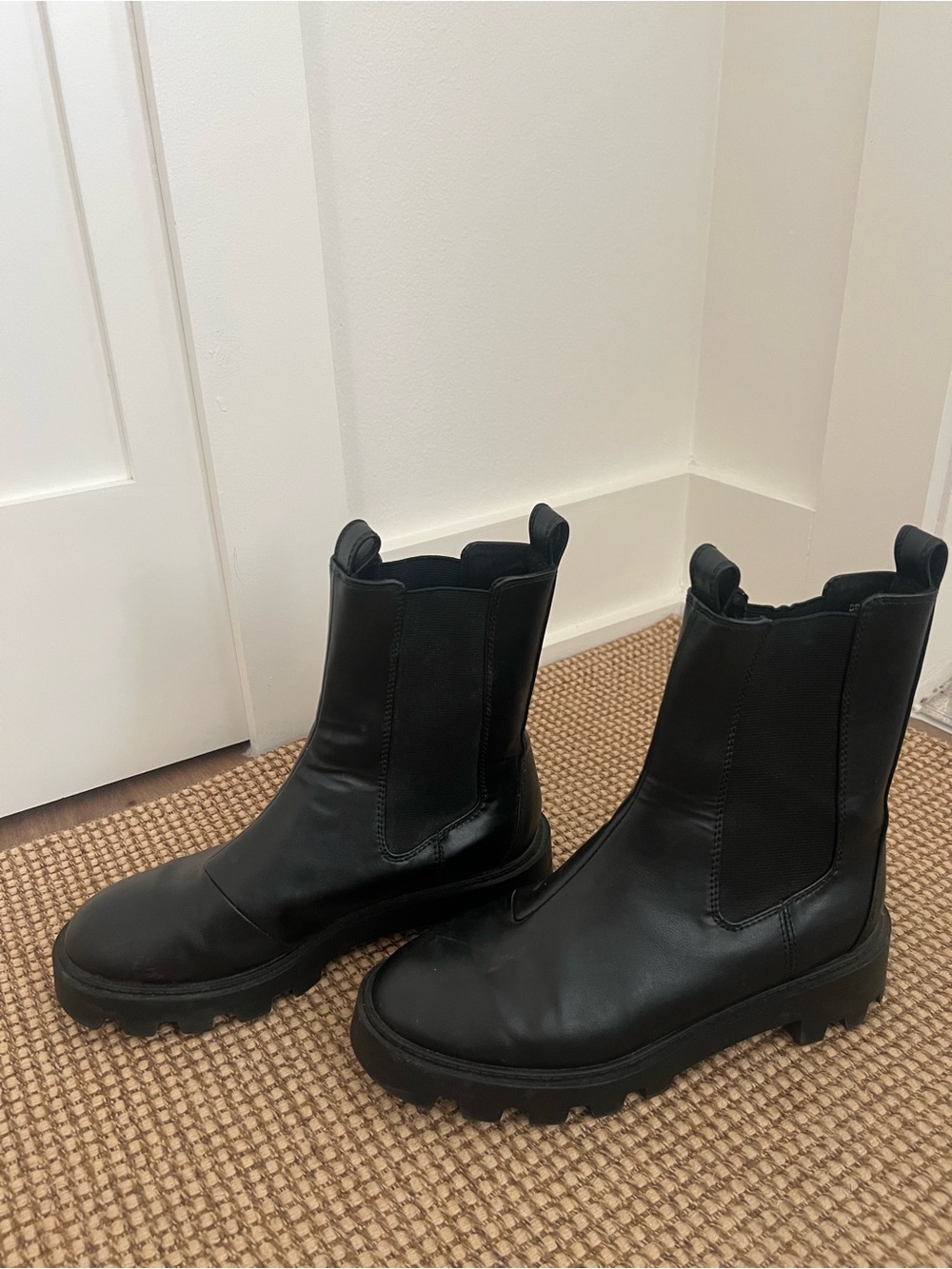 Divided Black Chelsea Lug Boots for Women